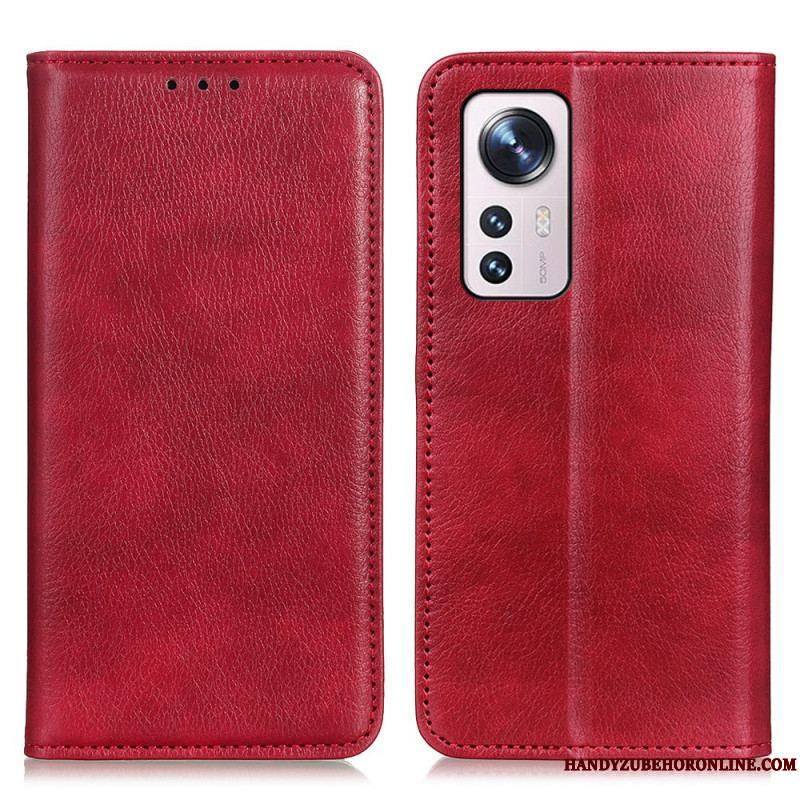 Flip Cover  Xiaomi 12 / 12X Cuir Litchi Fendu Texture