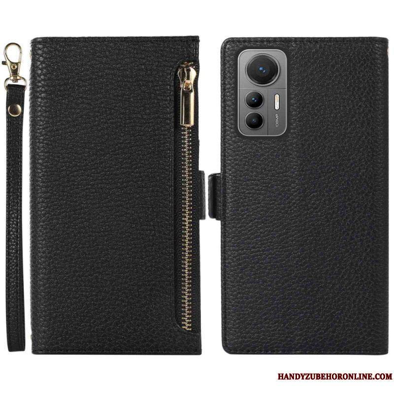 Flip Cover Xiaomi 12 Lite Pochette Frontale et Lanière