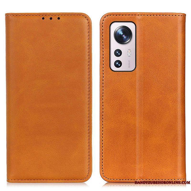 Flip Cover Xiaomi 12 Pro Cuir Fendu Élégance