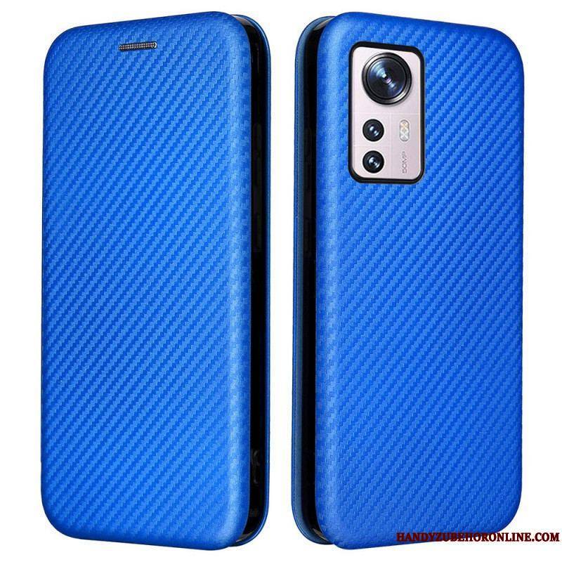 Flip Cover Xiaomi 12 Pro Silicone Carbone Coloré