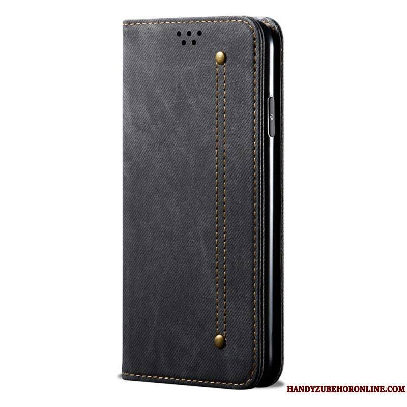 Flip Cover Xiaomi 12 Pro Tissu Jeans