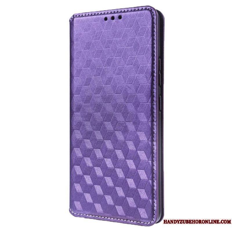 Flip Cover Xiaomi Redmi A1 Effet Cuir Cubes 3D