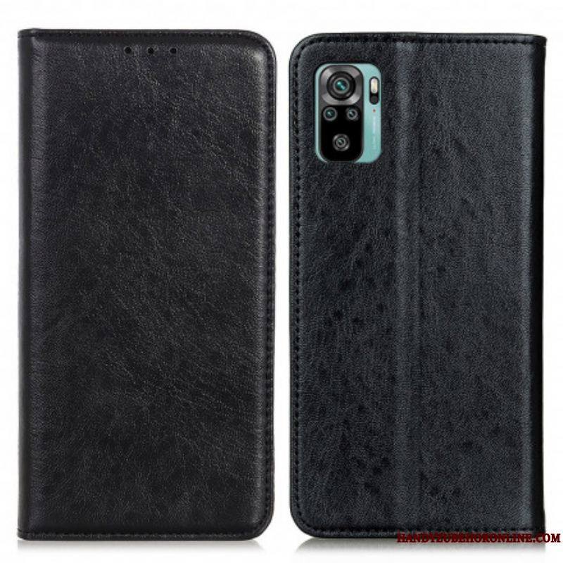 Flip Cover Xiaomi Redmi Note 10/10S/Poco M5s Effet Cuir Texturé