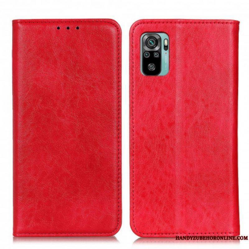 Flip Cover Xiaomi Redmi Note 10/10S/Poco M5s Effet Cuir Texturé