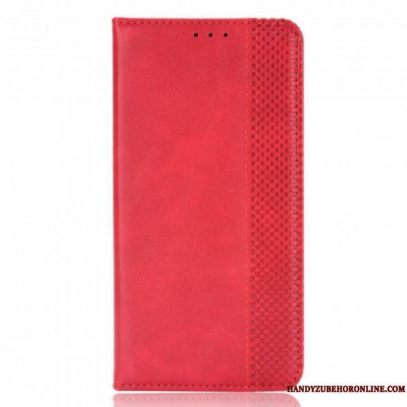 Flip Cover Xiaomi Redmi Note 10/10S/Poco M5s Effet Cuir Vintage Stylisé