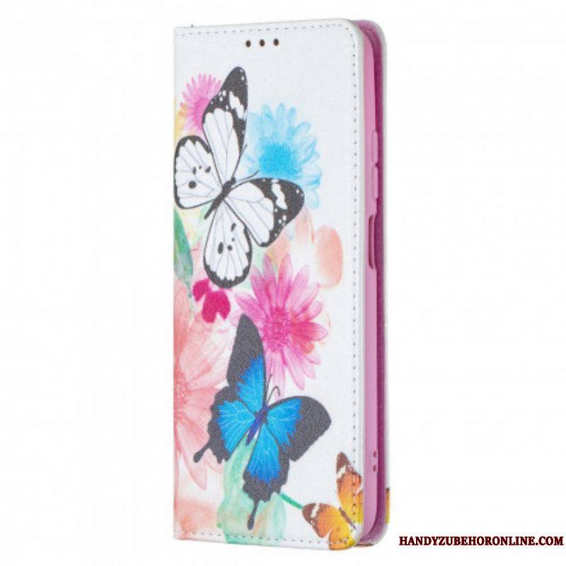 Flip Cover Xiaomi Redmi Note 10/10S/Poco M5s Papillons Colorés