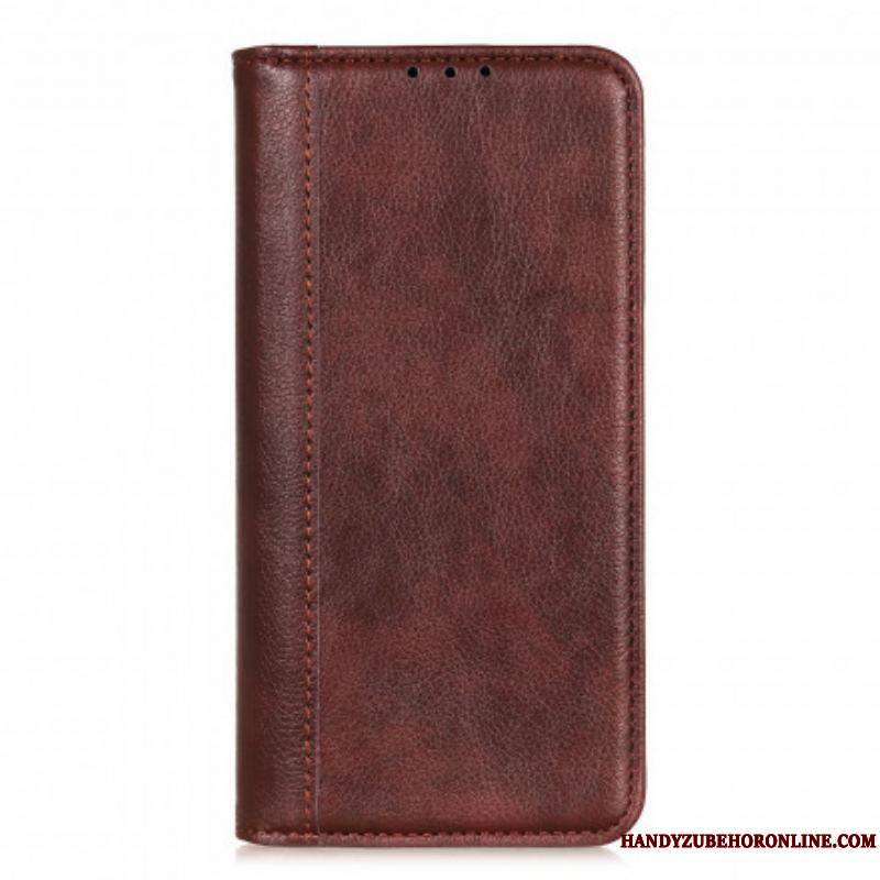 Flip Cover Xiaomi Redmi Note 10/10S/Poco M5s Version Cuir Litchi Fendu