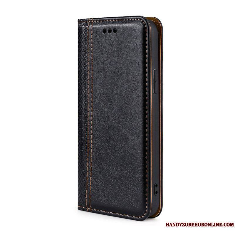 Flip Cover Xiaomi Redmi Note 10 Pro Cuir Litchi Fendu Coutures