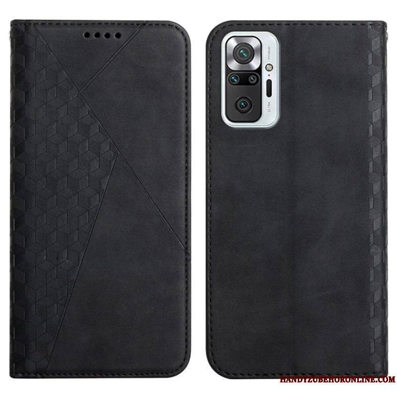 Flip Cover Xiaomi Redmi Note 10 Pro Effet Cuir Géo