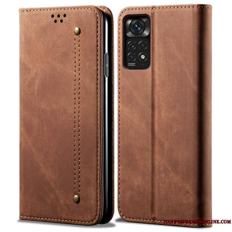 Flip Cover Xiaomi Redmi Note 11 Pro / Note 11 Pro 5G Tissu Jeans