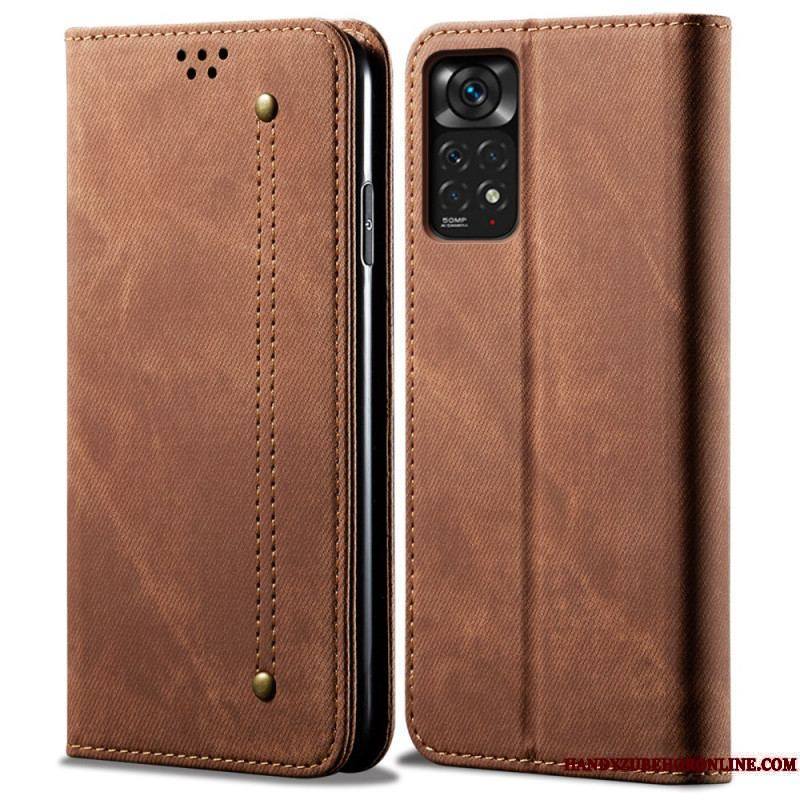 Flip Cover Xiaomi Redmi Note 11 Pro / Note 11 Pro 5G Tissu Jeans