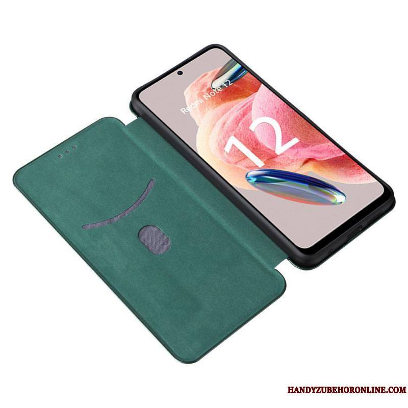 Flip Cover Xiaomi Redmi Note 12 4G Fibre Carbone