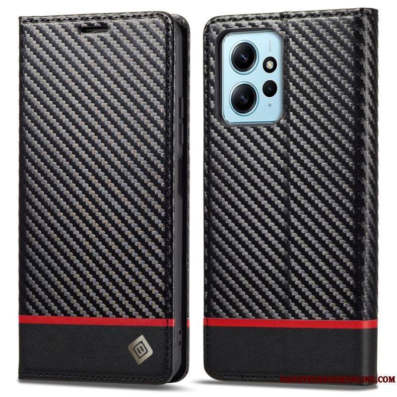 Flip Cover Xiaomi Redmi Note 12 4G Fibre Carbone LC.IMEEKE