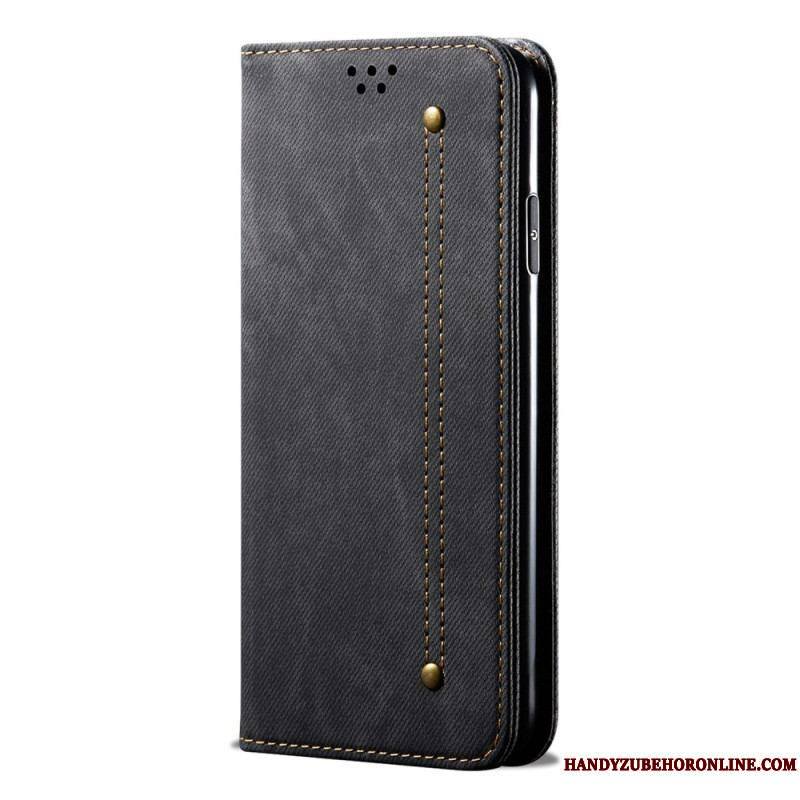 Flip Cover Xiaomi Redmi Note 12 Pro Plus Tissu Jeans