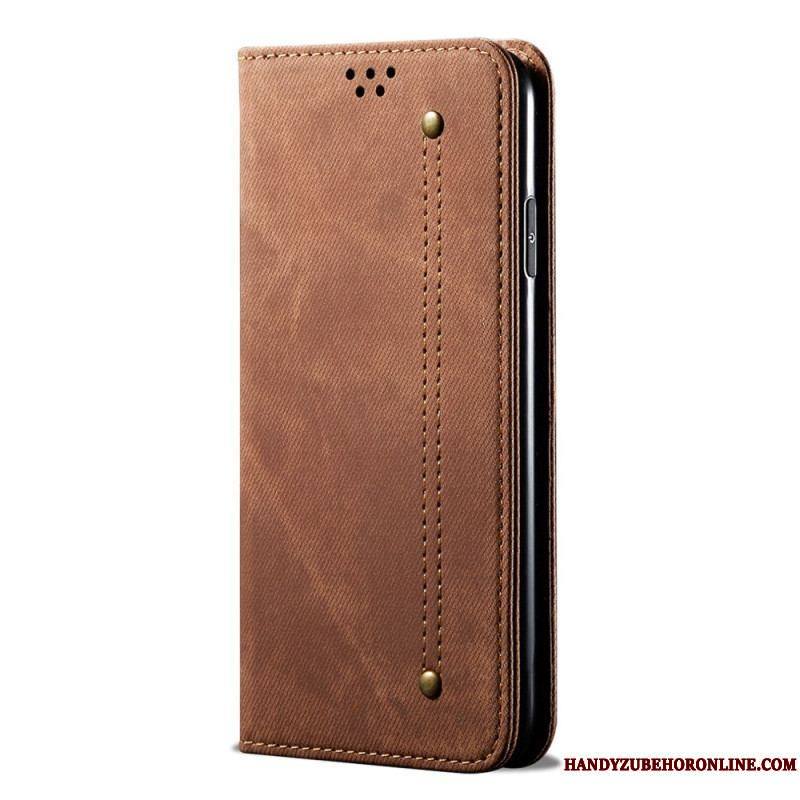 Flip Cover Xiaomi Redmi Note 12 Pro Plus Tissu Jeans