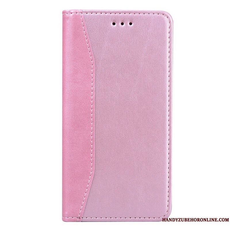 Flip Cover iPhone 13 Pro Effet Cuir Business Bicolore