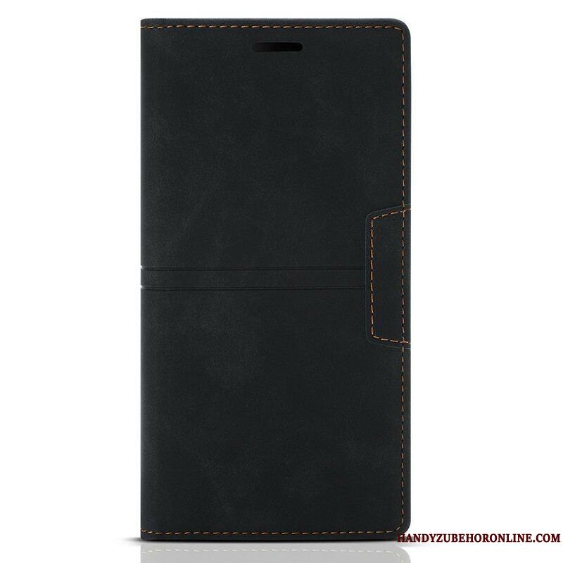 Flip Cover iPhone 13 Pro Max Style Cuir Couture Fermoir Magnétique