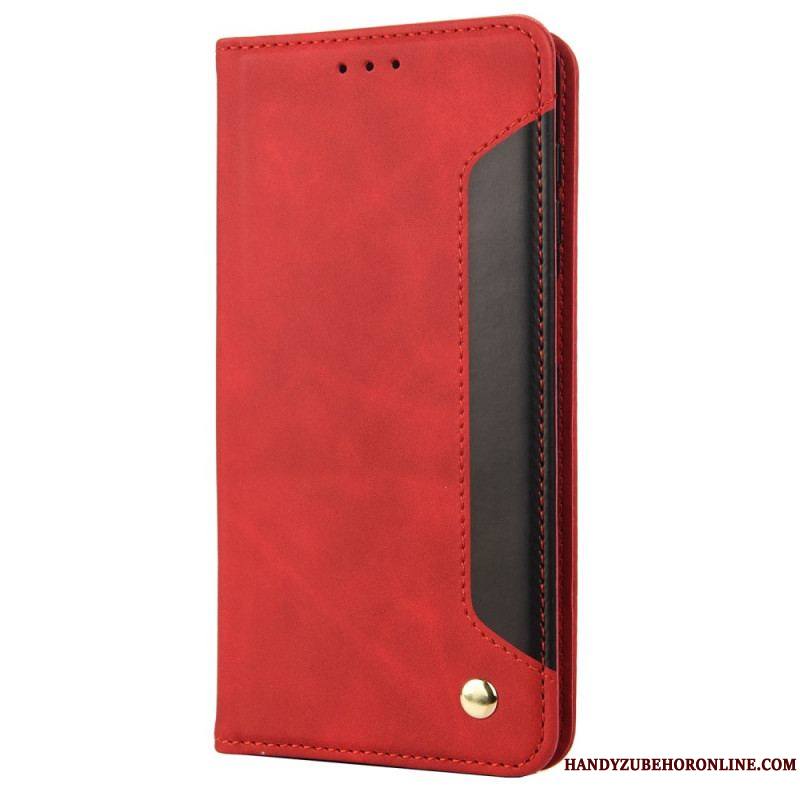 Flip Cover iPhone 14 Bicolore avec Rivet