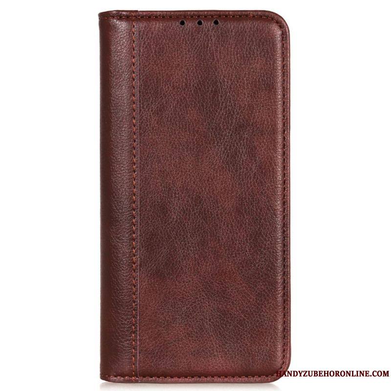 Flip Cover iPhone 14 Cuir Fendu Stylé