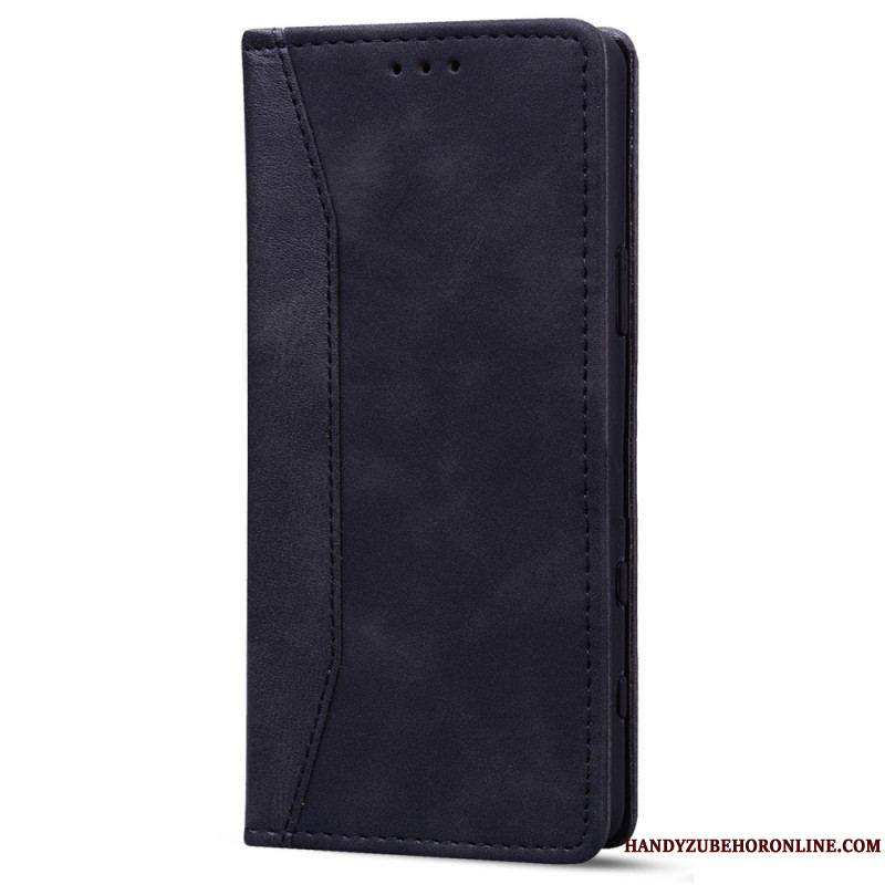 Flip Cover iPhone 14 Effet Cuir Business Bicolore