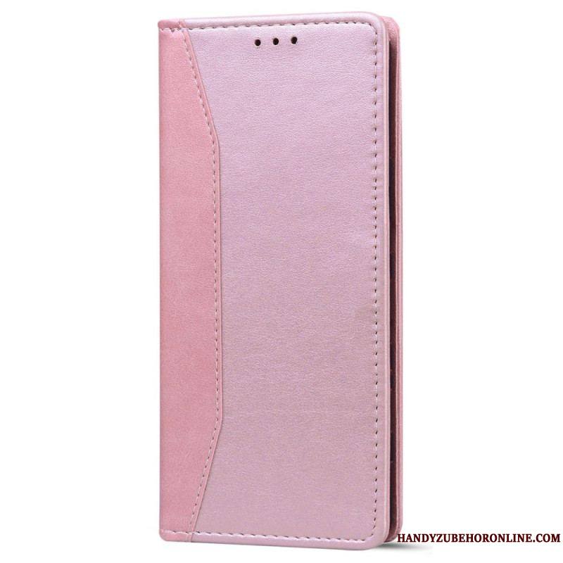 Flip Cover iPhone 14 Effet Cuir Business Bicolore