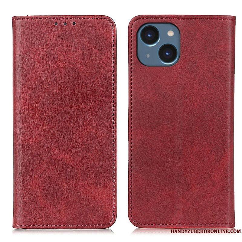 Flip Cover iPhone 14 Plus Cuir Fendu Mat