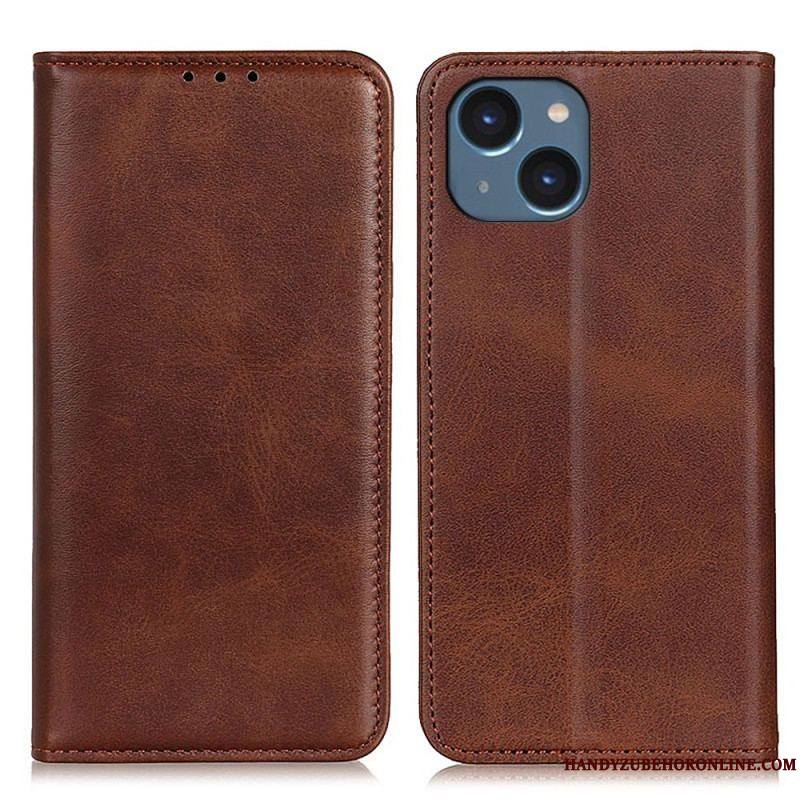 Flip Cover iPhone 14 Plus Cuir Fendu Mat