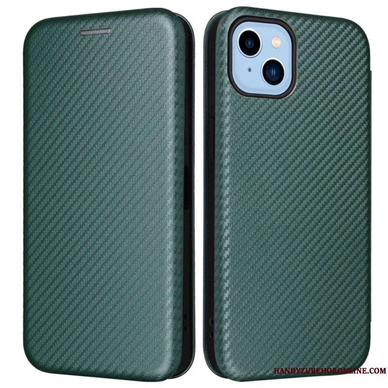 Flip Cover iPhone 14 Plus Fibre Carbone