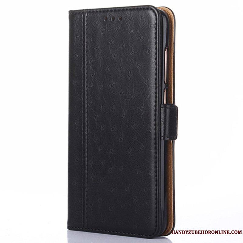 Flip Cover iPhone 14 Plus Style Cuir Autruche