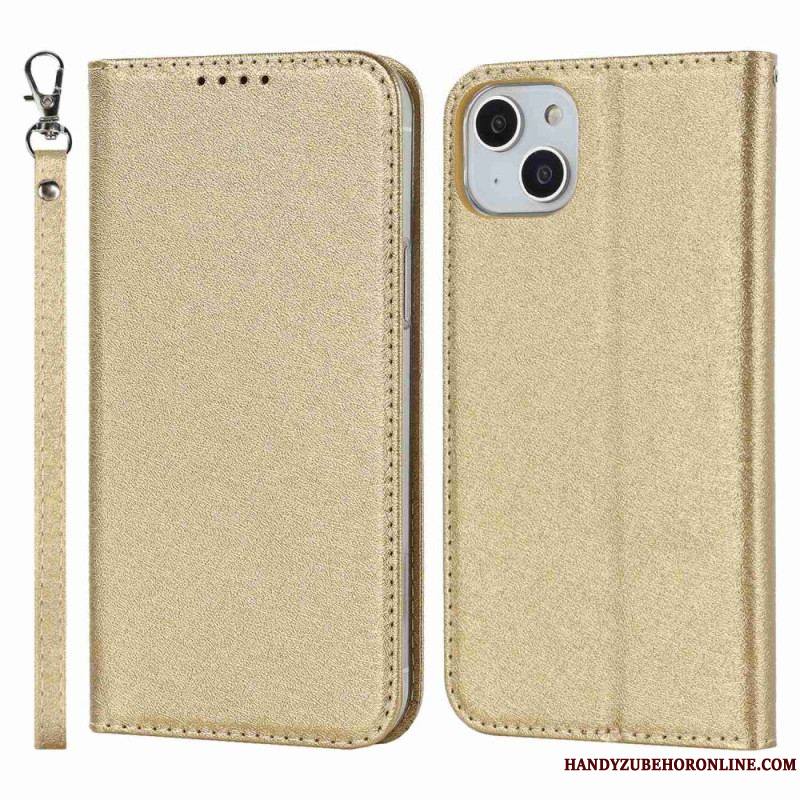 Flip Cover iPhone 14 Plus Style Cuir Douceur avec Lanière