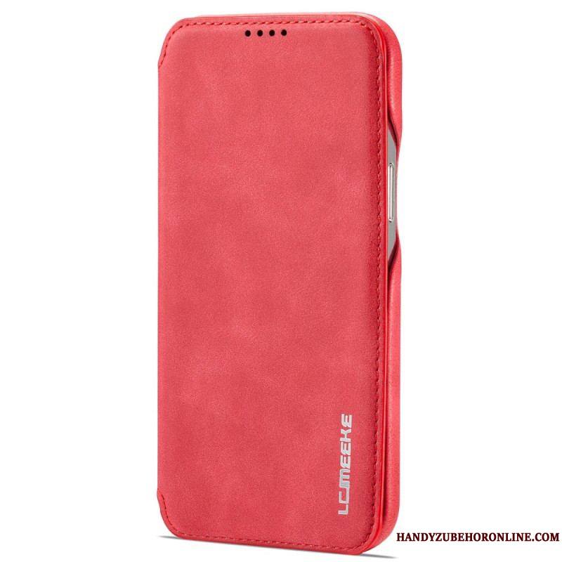 Flip Cover iPhone 14 Pro Max LC.IMEEKE Effet Cuir