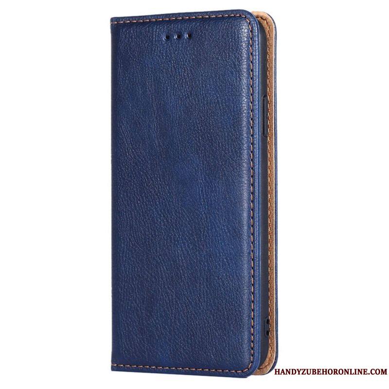 Flip Cover iPhone 14 Simili Cuir Coutures