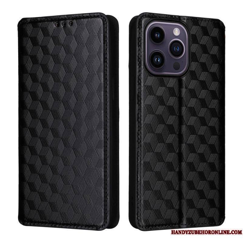 Flip Cover iPhone 15 Cubes 3D