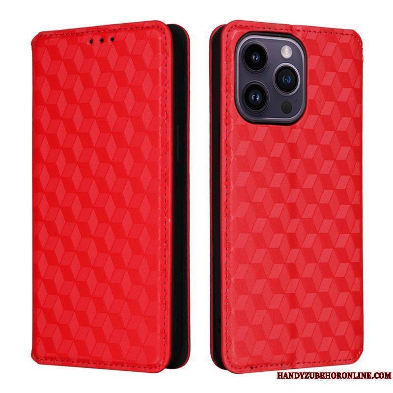 Flip Cover iPhone 15 Cubes 3D