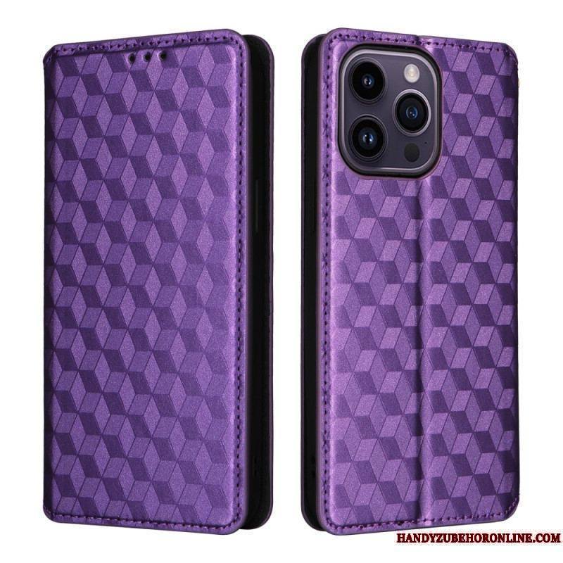 Flip Cover iPhone 15 Cubes 3D