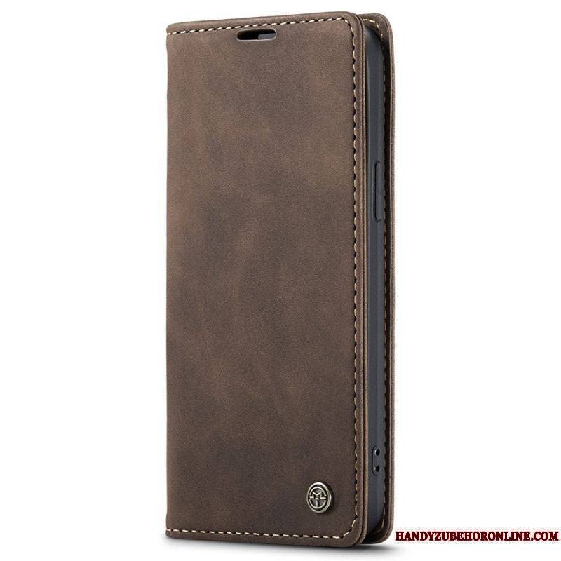 Flip Cover iPhone 15 Simili Cuir Vintage CASEME