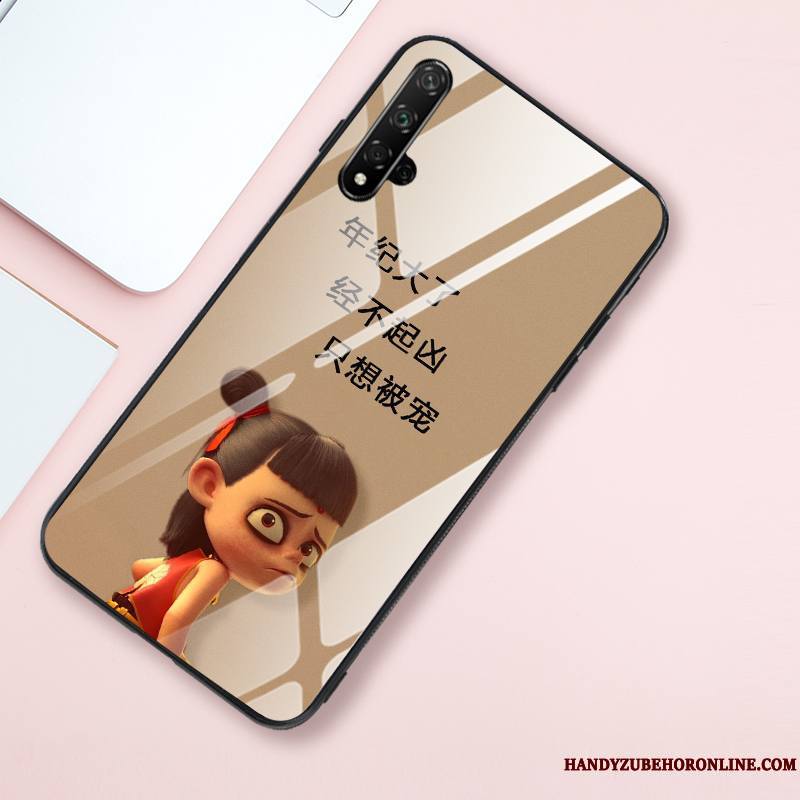 Honor 20 Coque Créatif Net Rouge Tout Compris Verre Trempé Tendance Personnalité Miroir