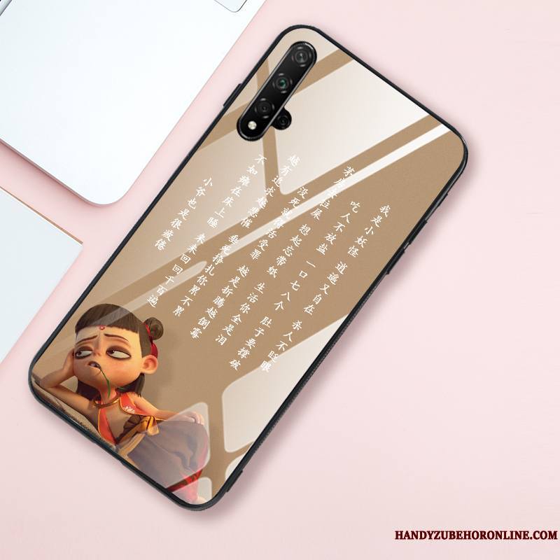 Honor 20 Coque Créatif Net Rouge Tout Compris Verre Trempé Tendance Personnalité Miroir