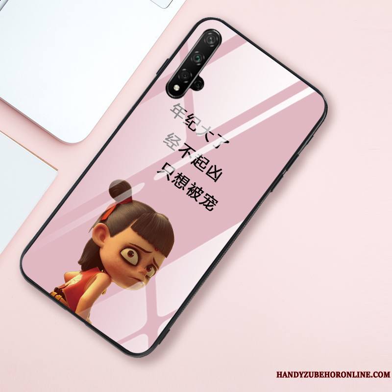 Honor 20 Coque Créatif Net Rouge Tout Compris Verre Trempé Tendance Personnalité Miroir