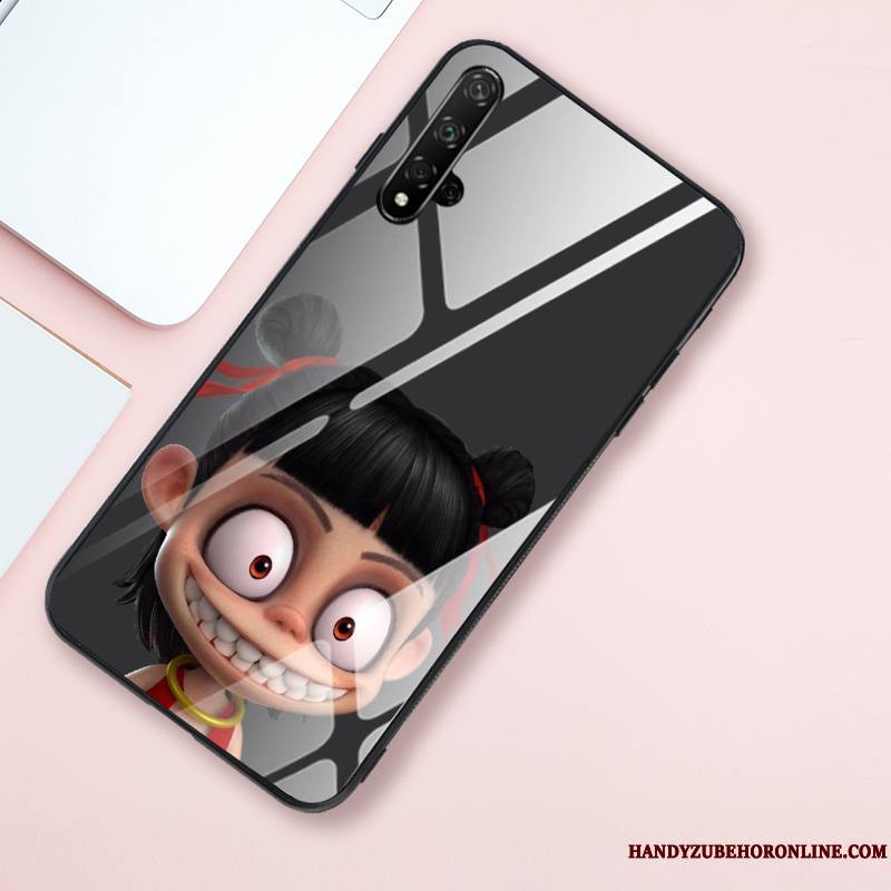 Honor 20 Coque Créatif Net Rouge Tout Compris Verre Trempé Tendance Personnalité Miroir