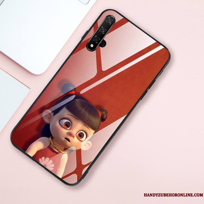 Honor 20 Coque Créatif Net Rouge Tout Compris Verre Trempé Tendance Personnalité Miroir