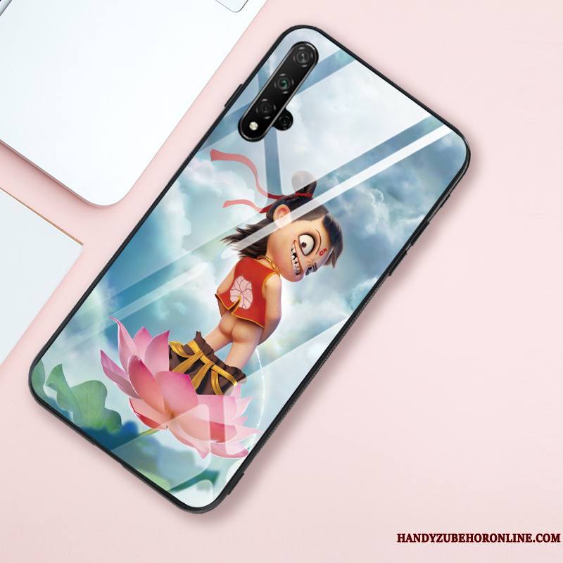 Honor 20 Coque Créatif Net Rouge Tout Compris Verre Trempé Tendance Personnalité Miroir