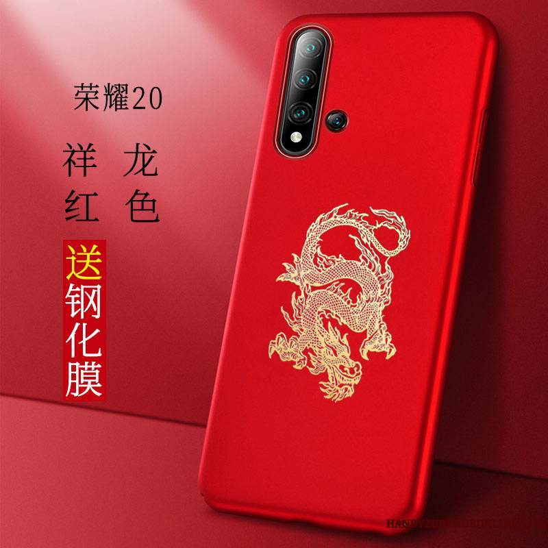 Honor 20 Coque Délavé En Daim Très Mince Style Chinois Créatif Personnalité Noir Tout Compris