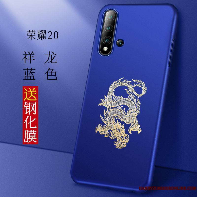 Honor 20 Coque Délavé En Daim Très Mince Style Chinois Créatif Personnalité Noir Tout Compris