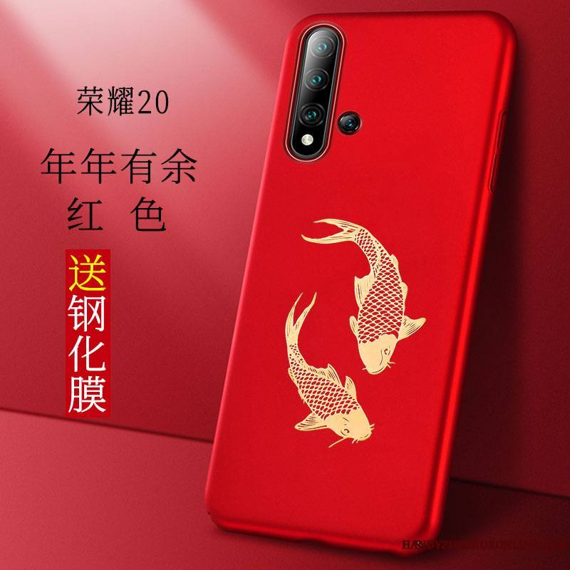 Honor 20 Coque Délavé En Daim Très Mince Style Chinois Créatif Personnalité Noir Tout Compris