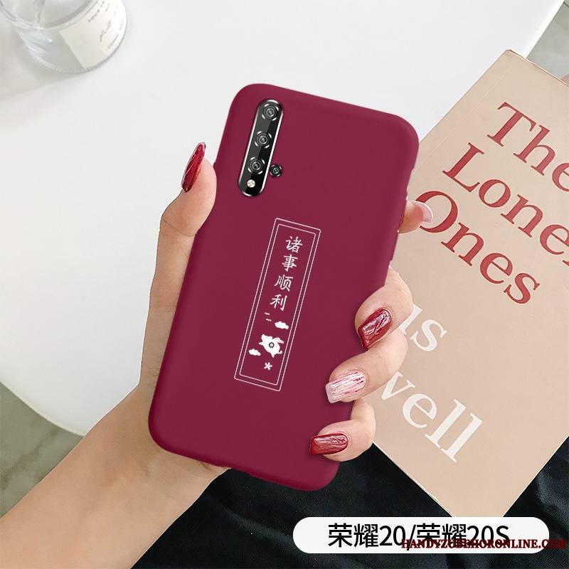 Honor 20 Coque Mode Jeunesse Personnalité Protection Fluide Doux Étui Cœur