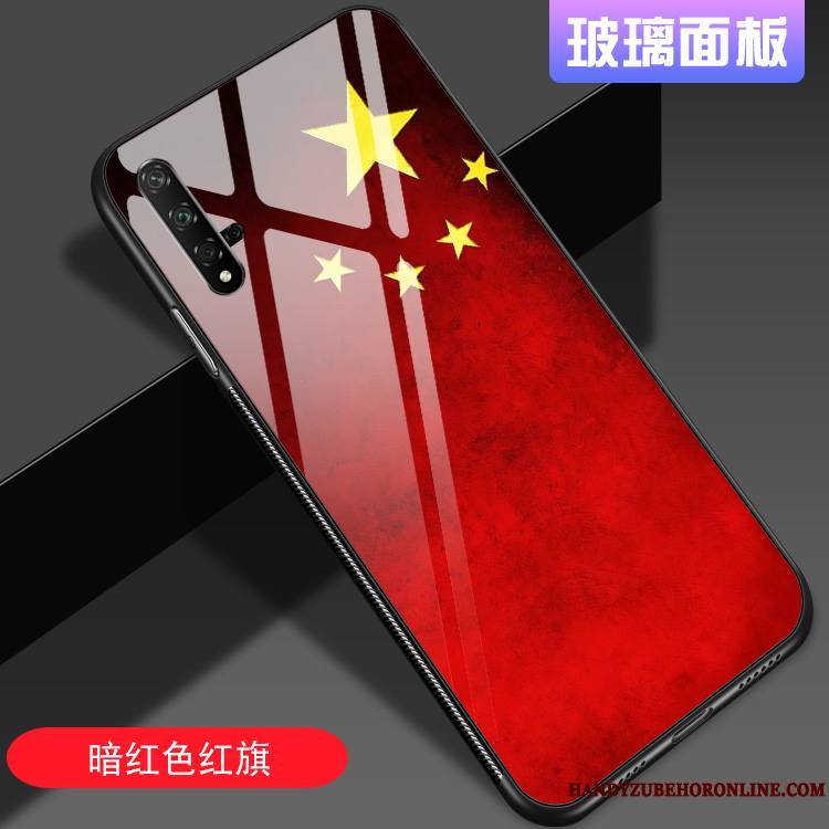 Honor 20 Coque Net Rouge Étui Nouveau Tout Compris Incassable Étoile Tendance