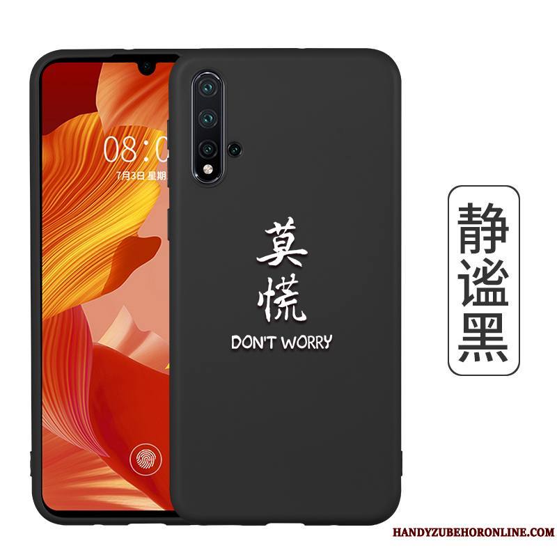 Honor 20 Coque Protection Délavé En Daim Rouge Très Mince Étui Noir Fluide Doux