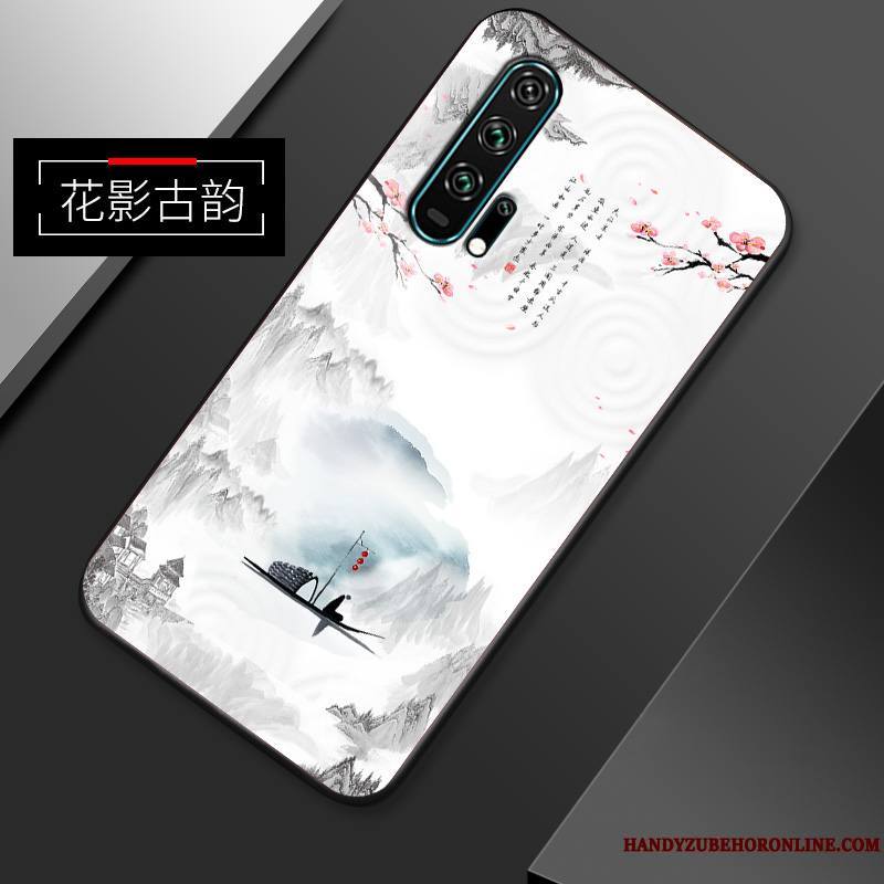 Honor 20 Pro Coque Créatif Fluide Doux Incassable Délavé En Daim Très Mince Téléphone Portable Étui