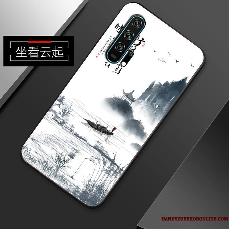 Honor 20 Pro Coque Créatif Fluide Doux Incassable Délavé En Daim Très Mince Téléphone Portable Étui